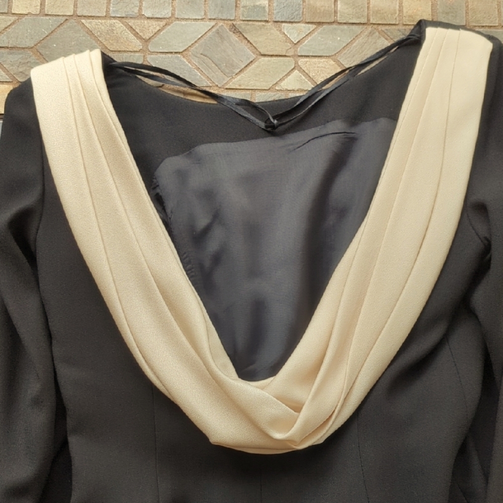 Calvin Klein Black and Cream Backless Dress